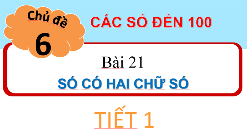 BGĐT: Toán lớp 1: Số có hai chữ số